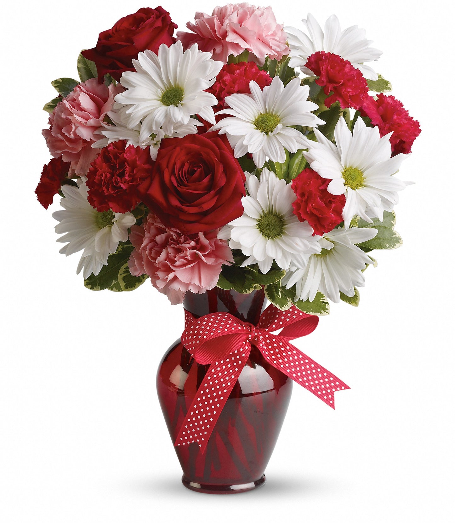 Hugs and Kisses Bouquet with Red Roses