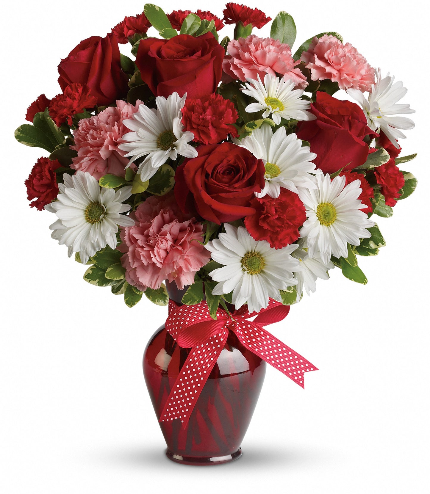 Hugs and Kisses Bouquet with Red Roses