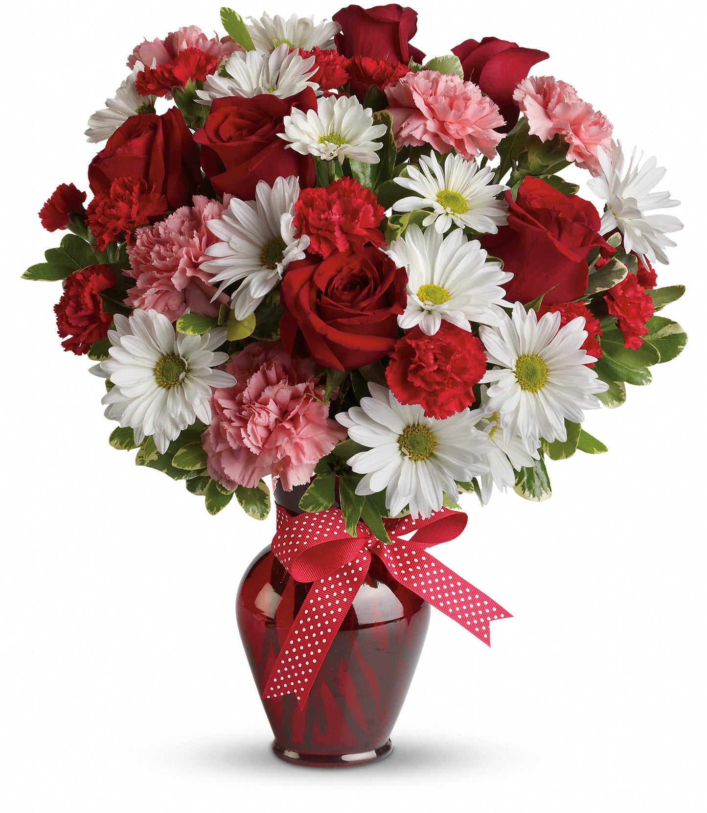 Hugs and Kisses Bouquet with Red Roses