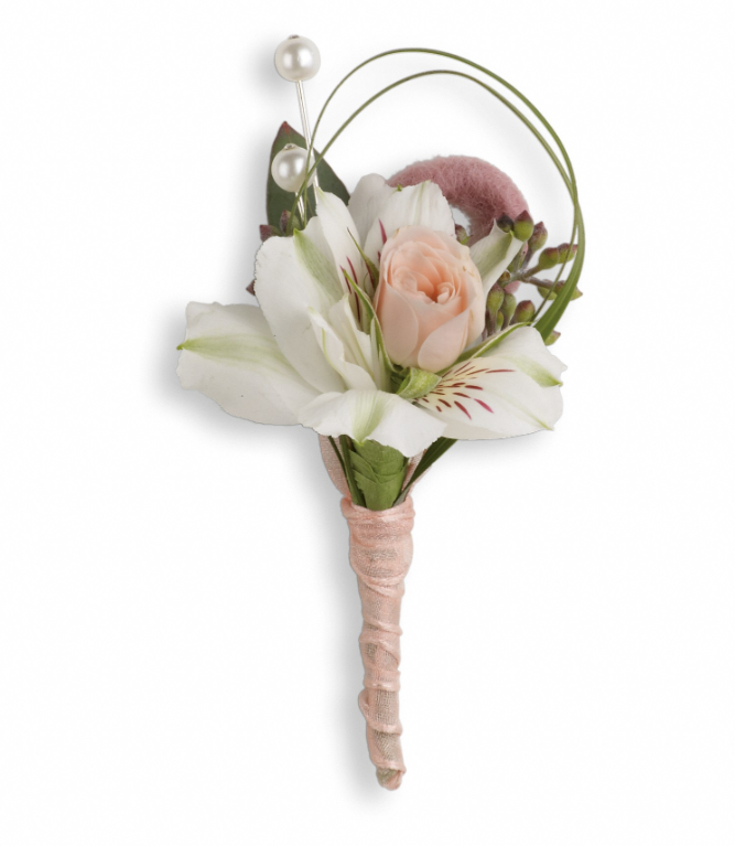 Elegant floral arrangement with white lilies and pink accents, free delivery in Summerfield, Ocala, Orlando, The Villages, and Port St. Lucie.