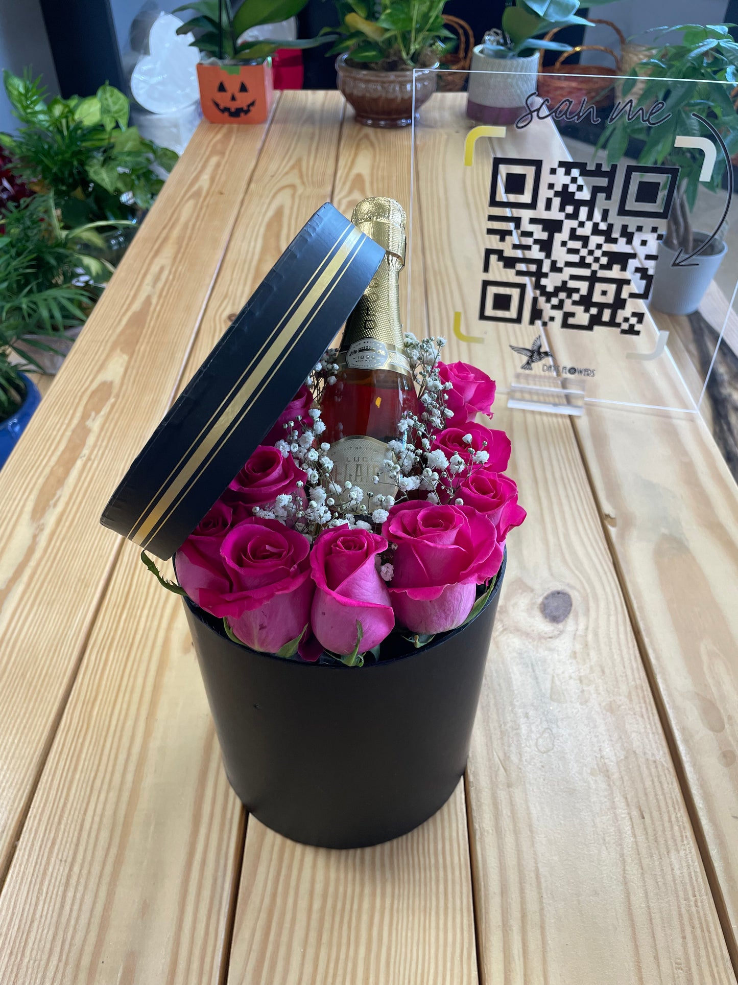 Beautiful luxury box with roses
