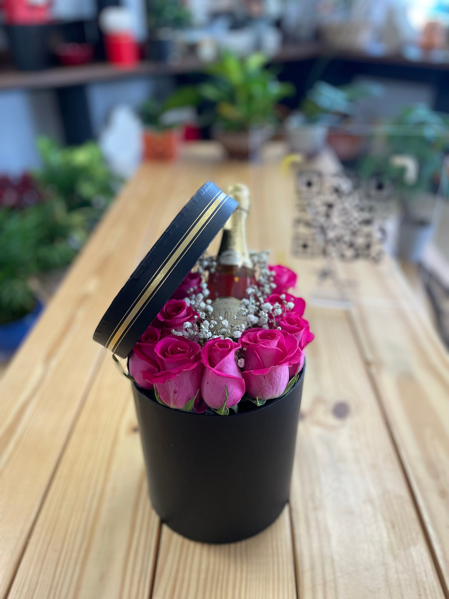 Beautiful luxury box with roses