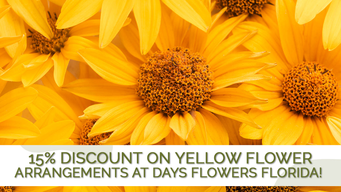 15% Discount on Yellow Flower Arrangements at Days Flowers Florida!