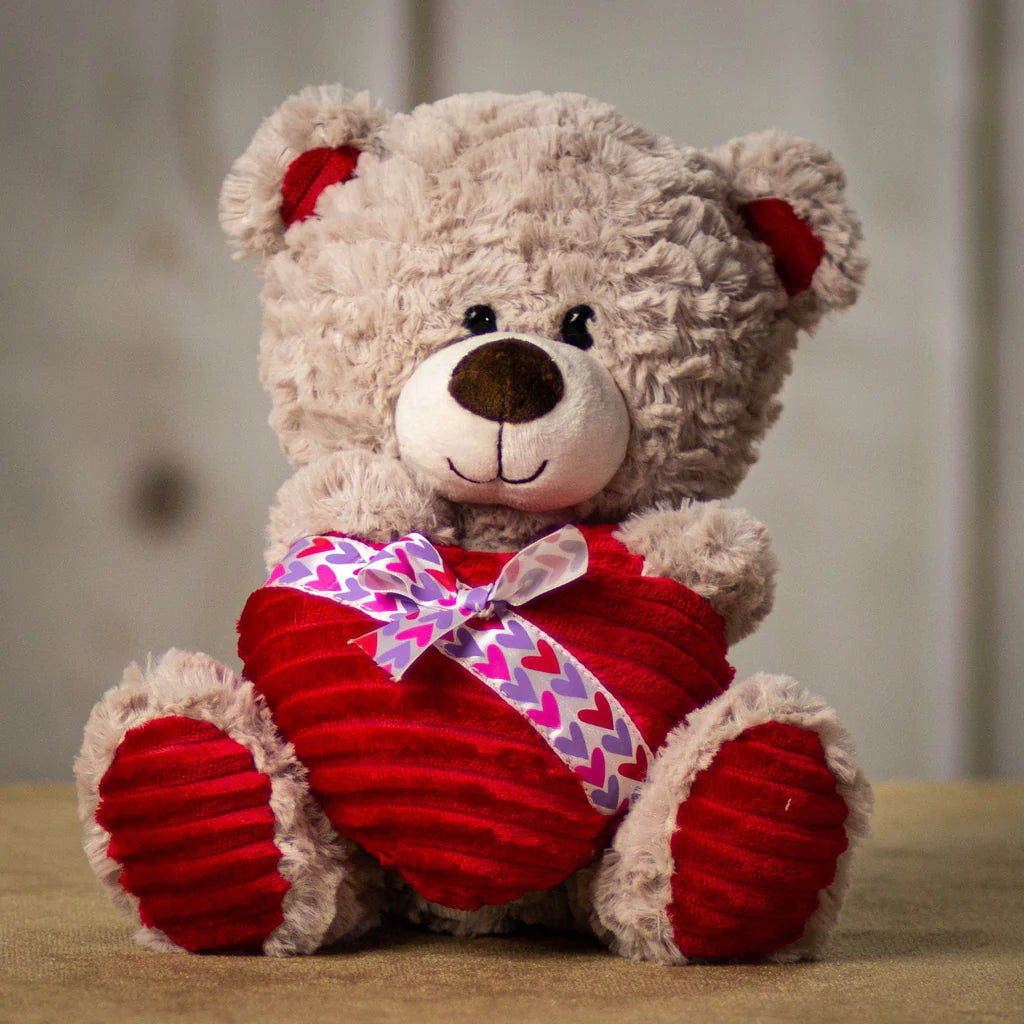 Days Flowers Florida: 10-inch sitting bear plush. Red fur contrasts with natural colors. Perfect adorable gift set delivery in Ocala, Florida.