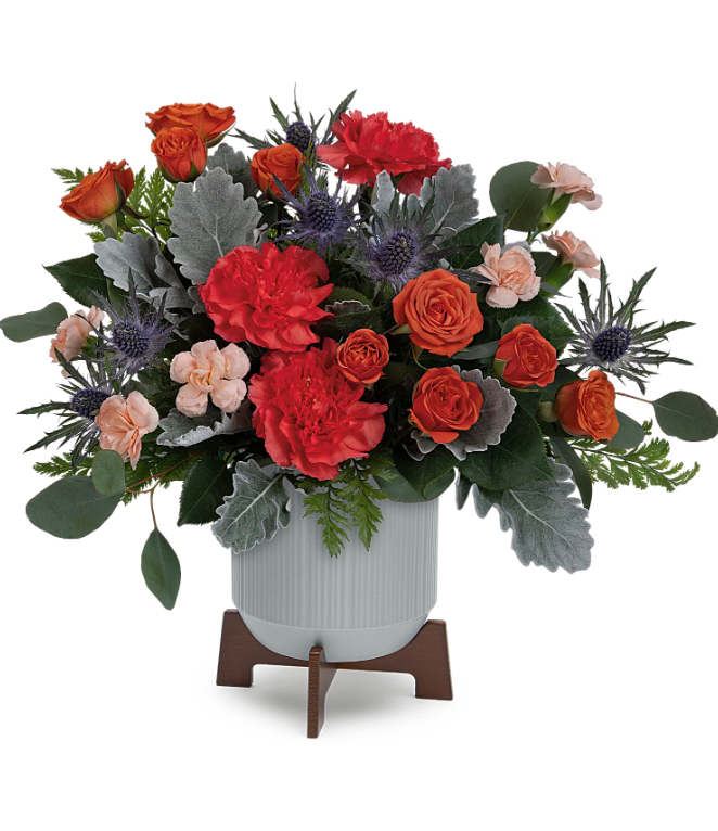 Elegant floral arrangement with red and pink flowers, perfect gift for delivery in Summerfield, Ocala, Orlando, The Villages, Port St Lucie