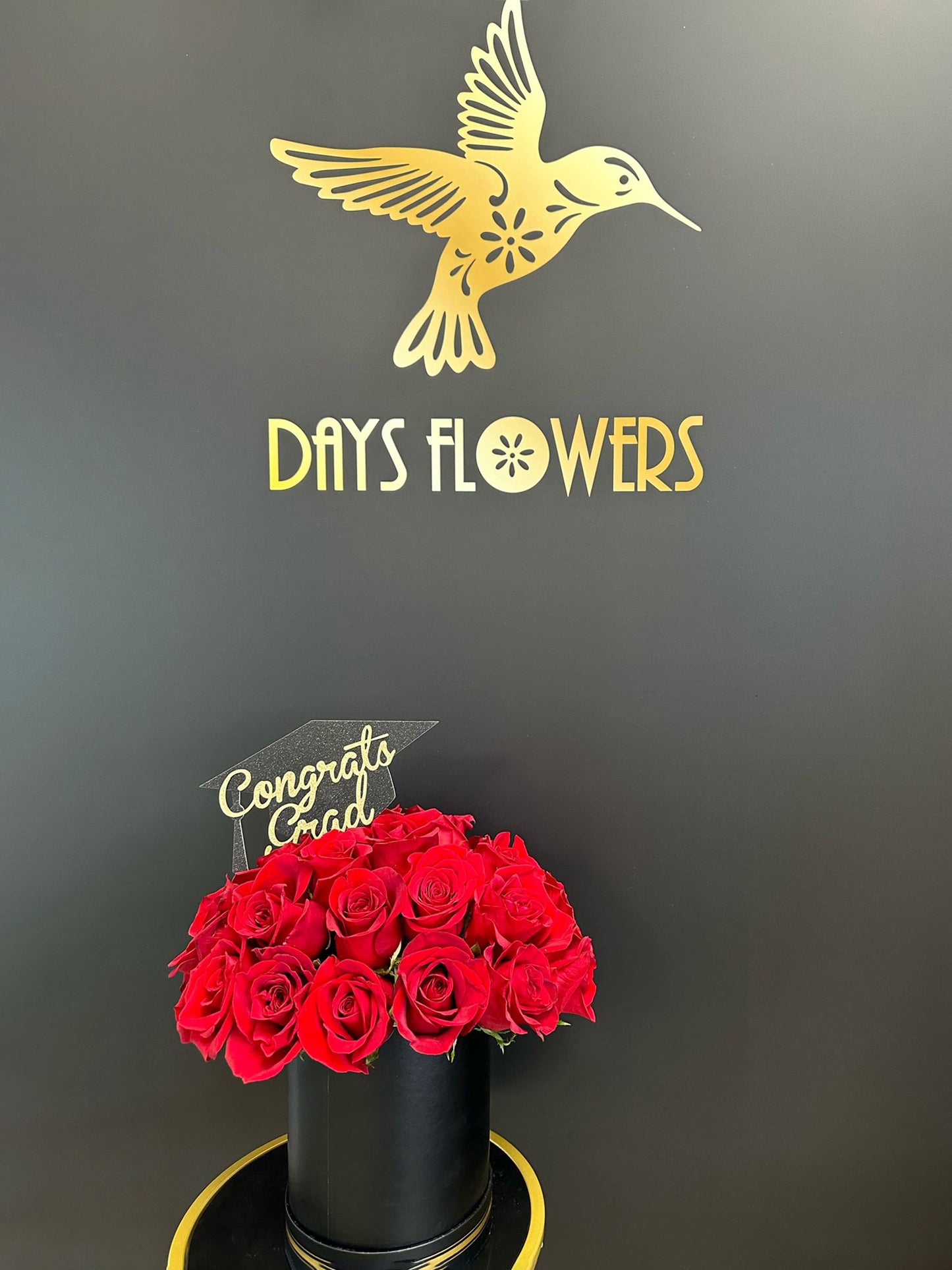 Days Flowers Florida: Breathtaking red roses bouquet for Prom Night and Graduation. Exquisite floral display gift delivery in Port St. Lucie.