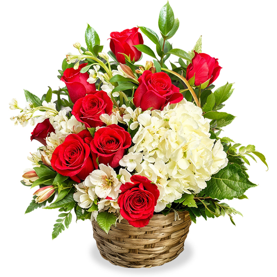 Days Flowers Florida: Elegant Blossom Ensemble, luxurious bouquet with vibrant red roses and white blooms. Perfect centerpiece gift delivery in Ocala, FL.
