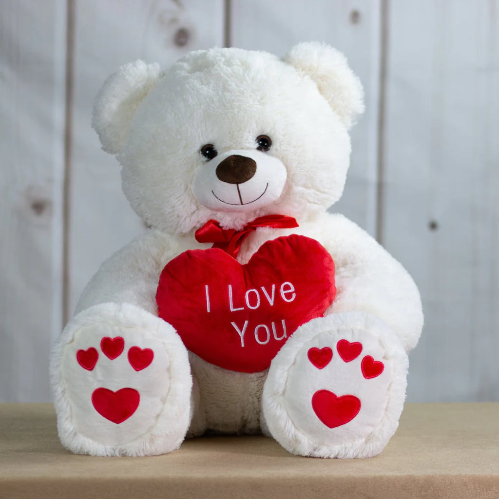 Days Flowers Florida: Giant 34-inch teddy bear, perfect for grand 'I Love You' declaration. Luxury soft plush gift delivery in Port St. Lucie.