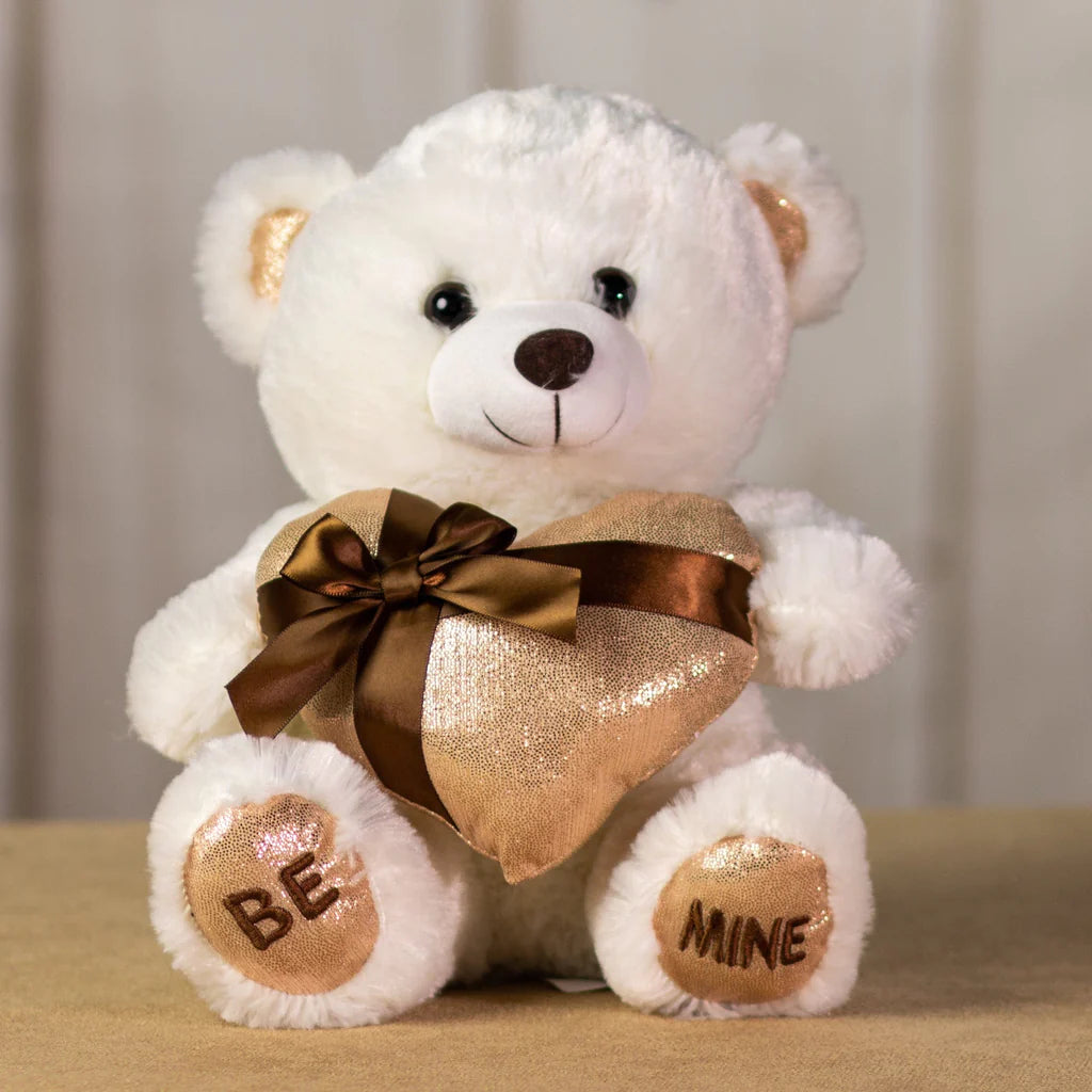 Days Flowers Florida: Lovely 11-inch teddy bear with gift-wrapped heart and Valentine's accents. Hypoallergenic plush gift delivery in Port St. Lucie.
