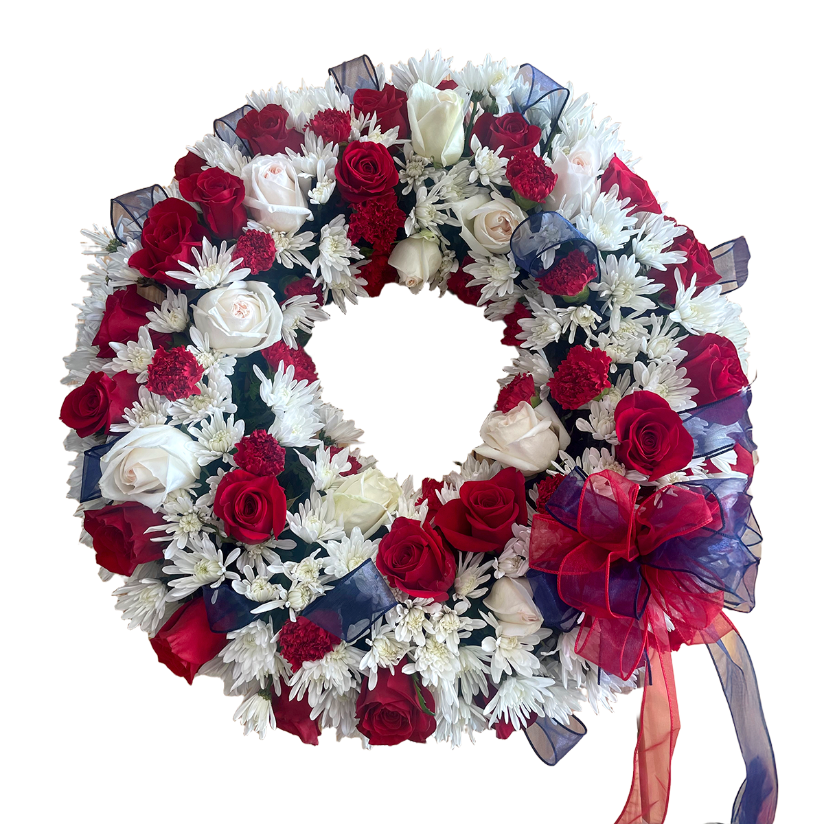 Red, white and blue standing wreath