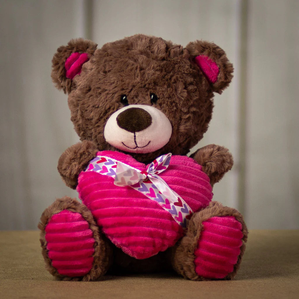 Days Flowers Florida: Soft and cuddly bear with corduroy heart and paws. Hypoallergenic plush gift delivery in Port St. Lucie, Florida