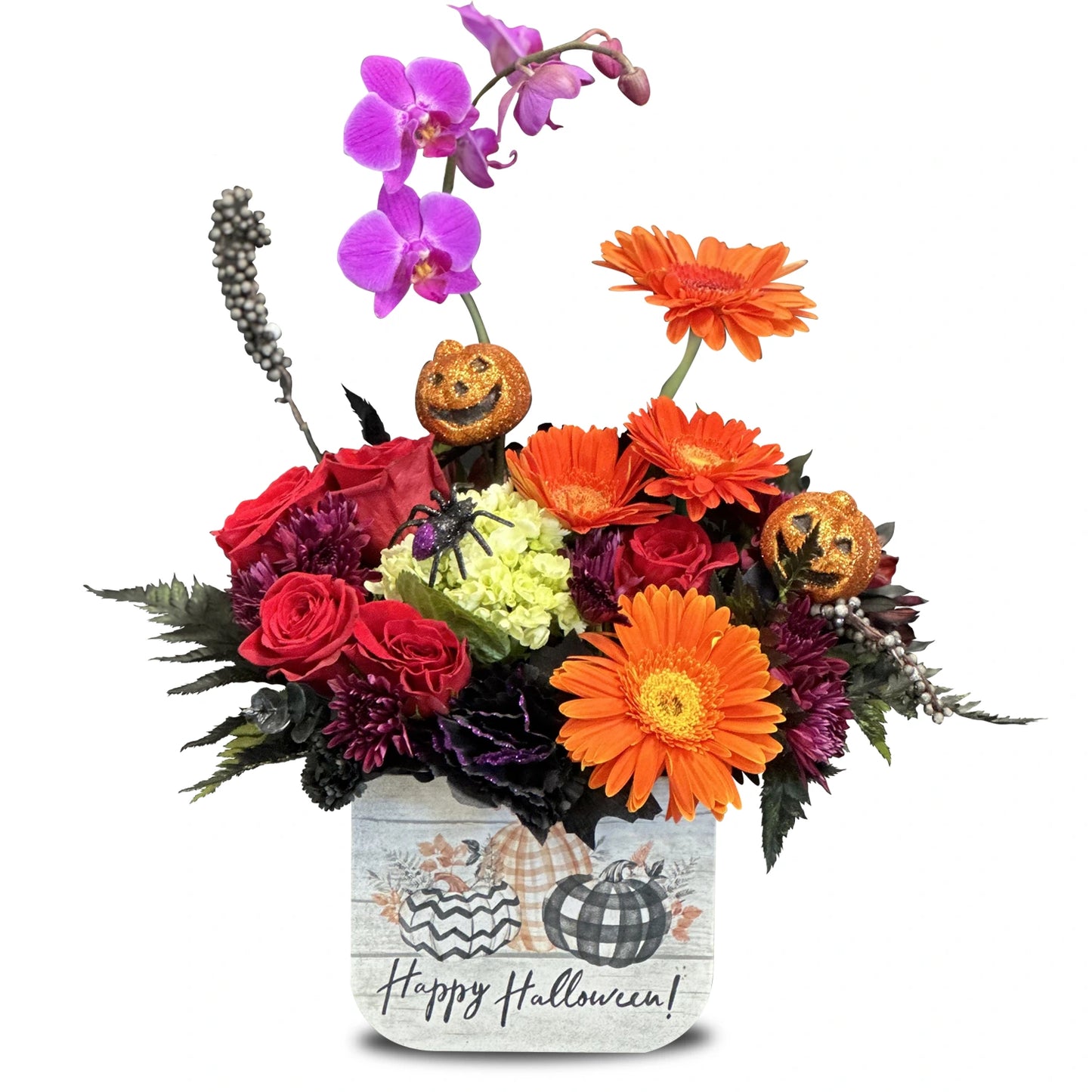 Days Flowers Florida: Spooking Sweet Bouquet, perfect blend of Halloween charm with vibrant orange and yellow blooms. Festive gift delivery in Ocala, FL.