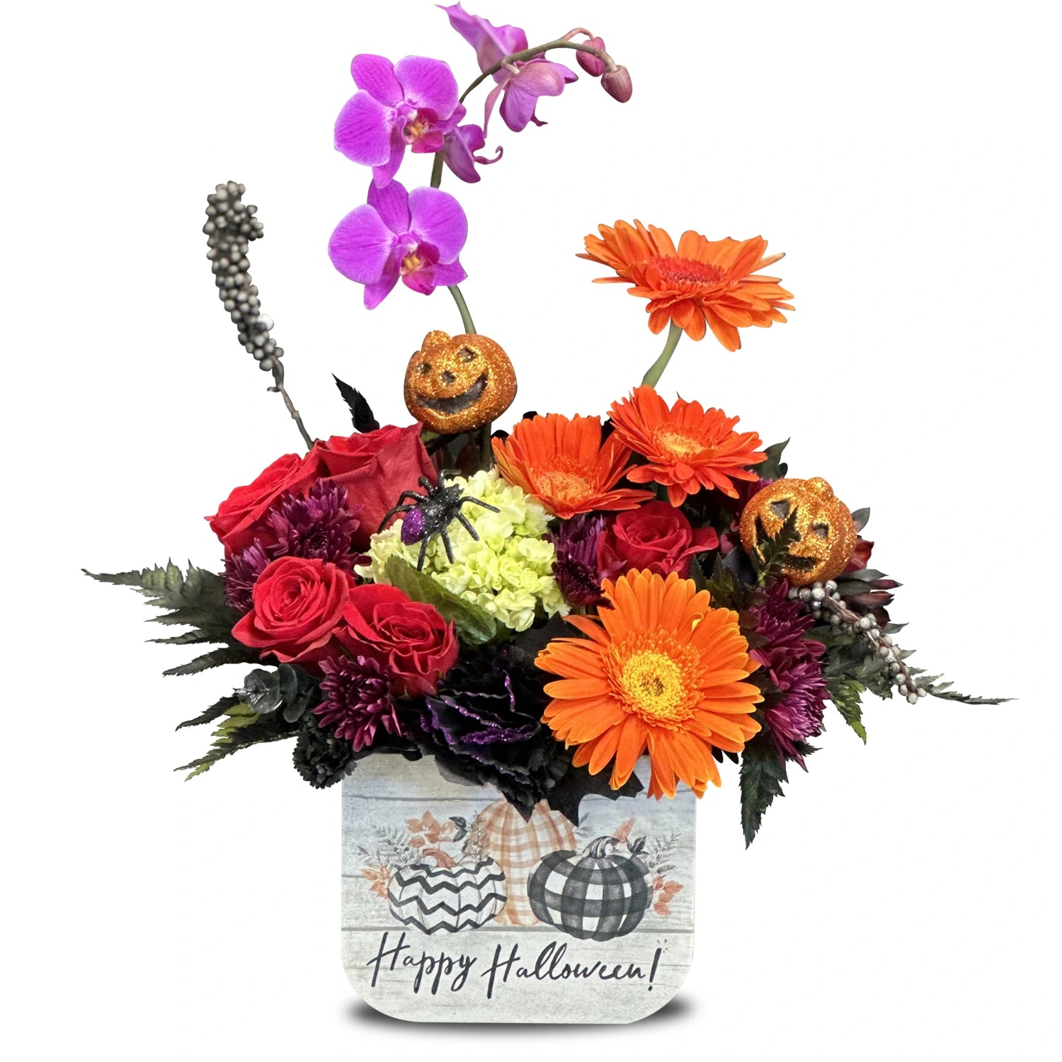 Days Flowers Florida: Spooking Sweet Bouquet, perfect blend of Halloween charm with vibrant orange and yellow blooms. Festive gift delivery in Ocala, FL.