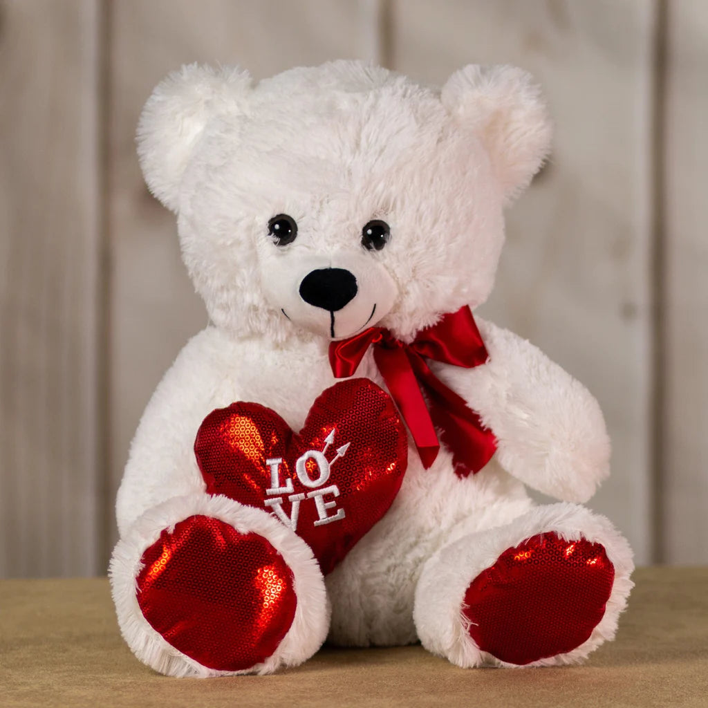 Days Flowers Florida: Fun 20-inch Valentine's Day teddy bear with Cupid 'LOVE' heart. Soft and cuddly romantic gift delivery in Summerfield, FL.