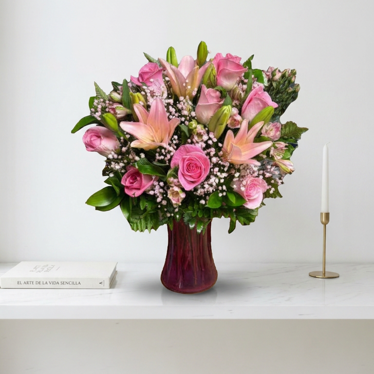 Blushing Elegance & Pink Lily Arrangement | Days Flowers