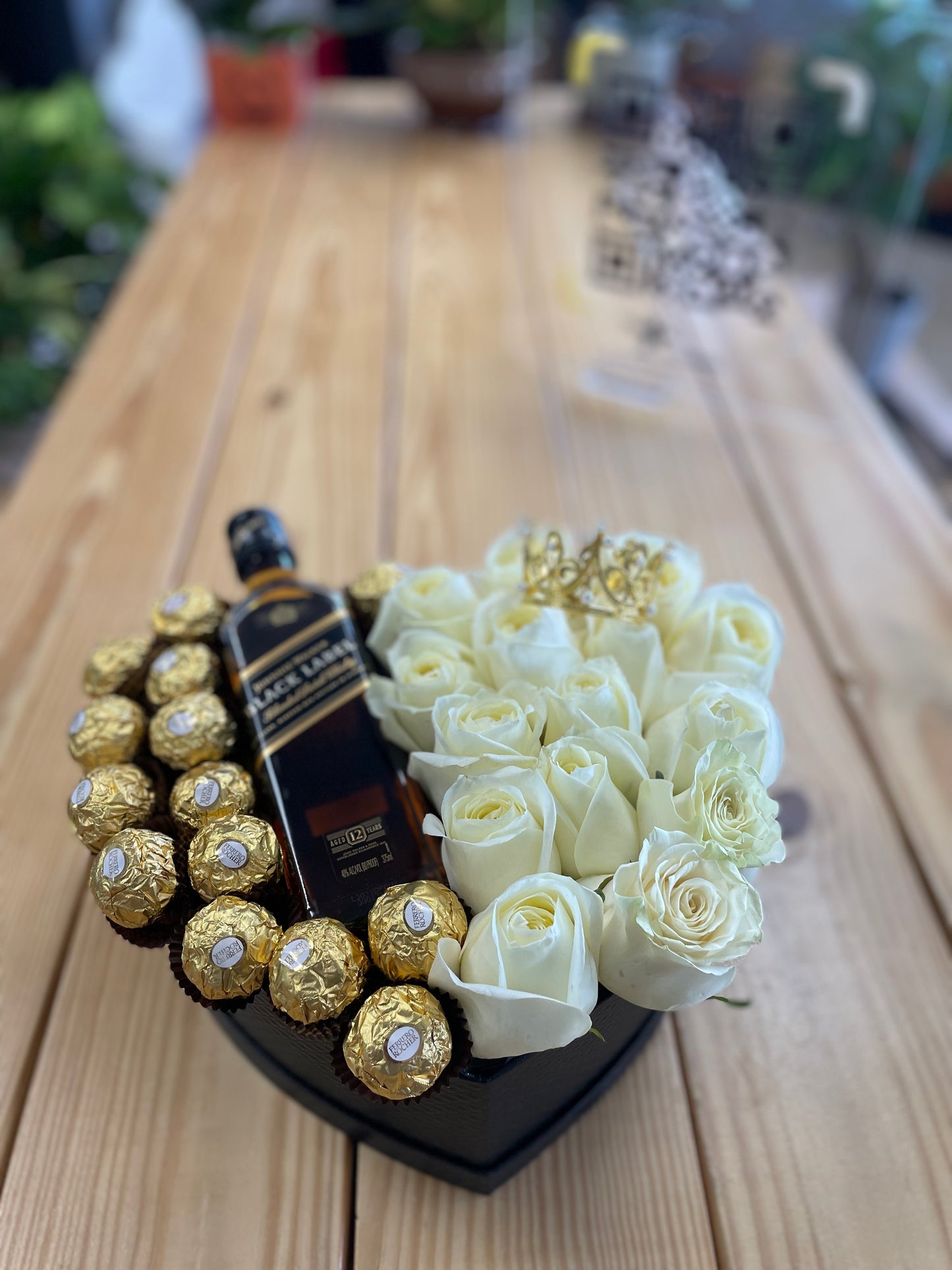 Hearts and chocolates arrangement