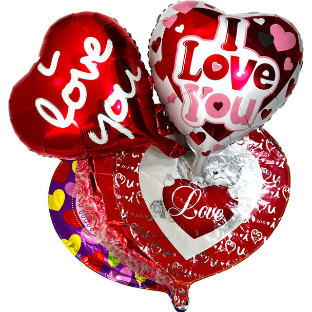 Heart-shaped helium balloons with “I Love You” text, perfect for romantic gestures, available with free delivery in Summerfield, Ocala, Orlando, The Villages, and Port St. Lucie.