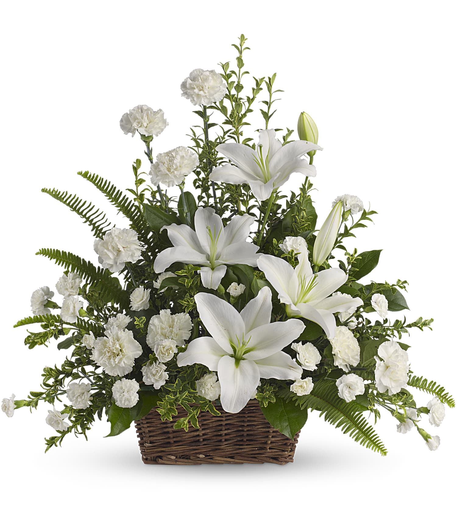 peaceful-white-lilies-basket