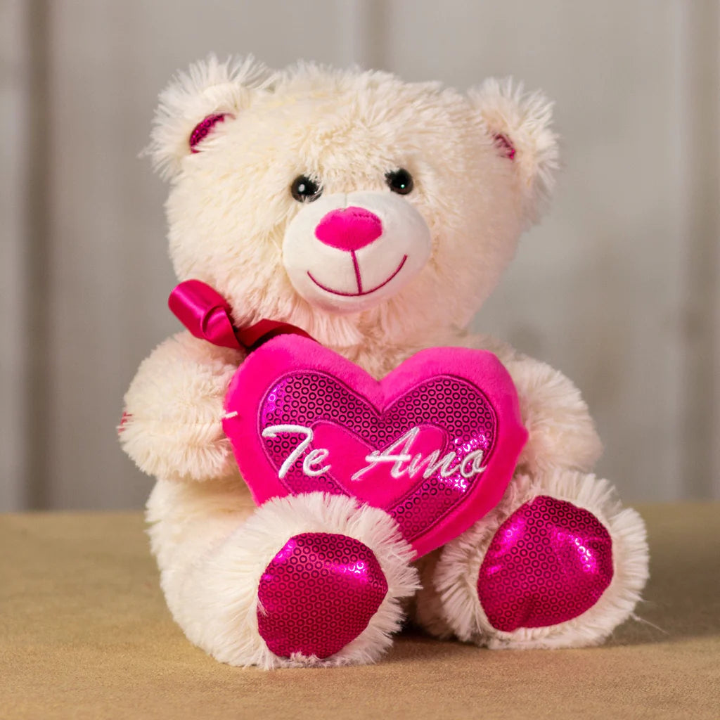 Days Flowers Florida: Cute 12-inch teddy bear holding 'Te Amo' heart. Perfect way to express love in Spanish delivery in Port St. Lucie.